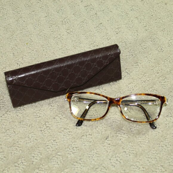 Gucci GG3678 Tortoise Shell and Metal Prescription Glasses Frames w Case - Picture 1 of 12